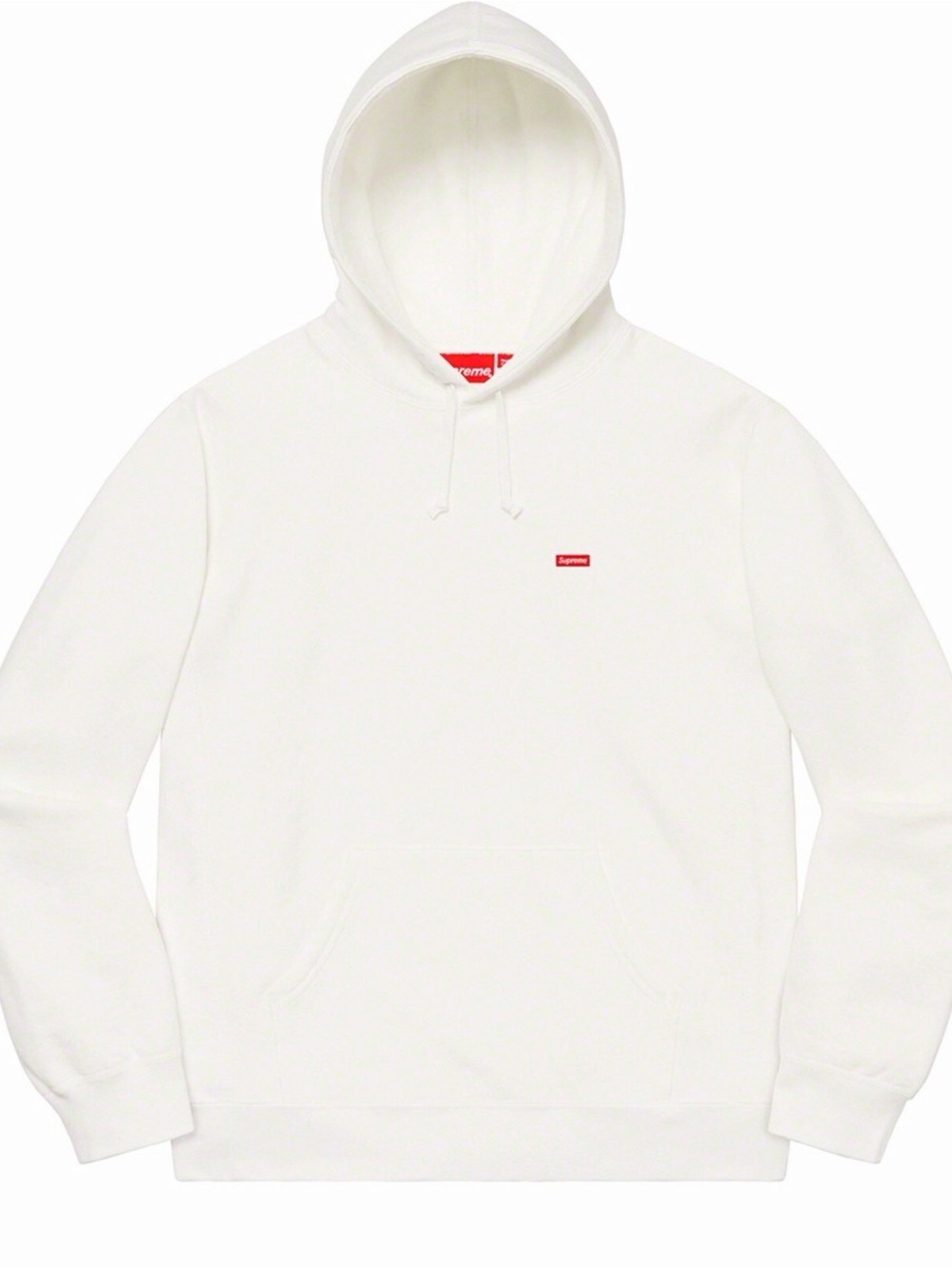 Supreme White Hoodie with Red Small Box Logo